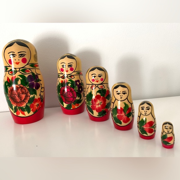 Vintage Accents Authentic Vintage Matryoshka Hand Painted Russian